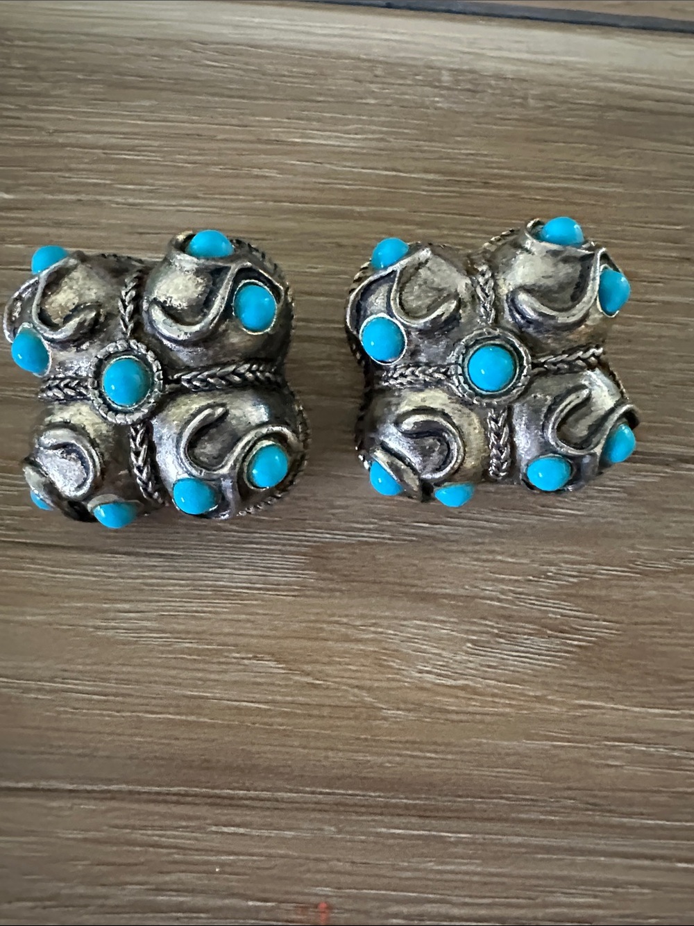 Southwestern Quad Cluster Clip On Earrings
